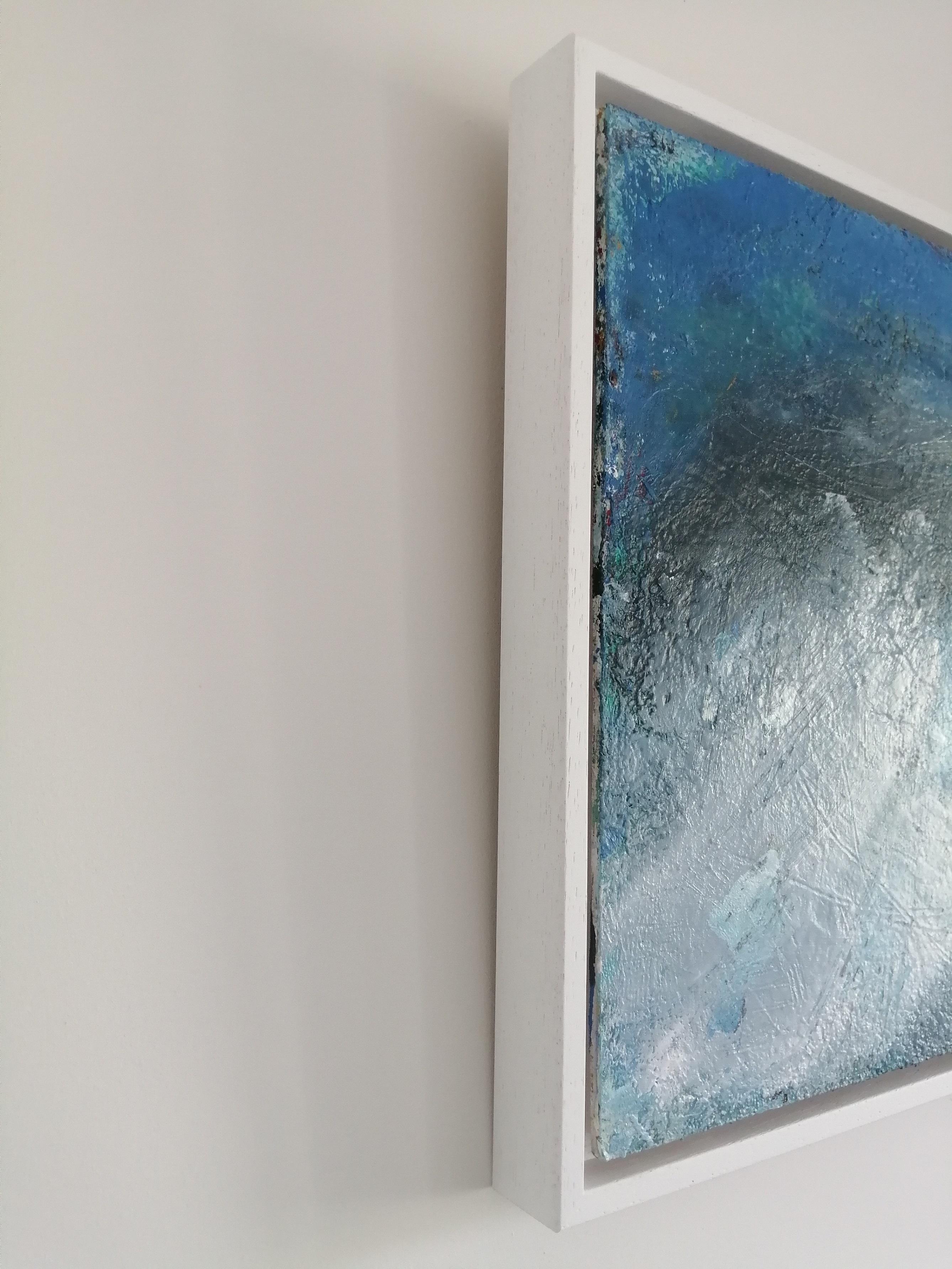 Mary Scott, Cornish Blue, Original Semi Abstract Painting, Contemporary Art For Sale 3