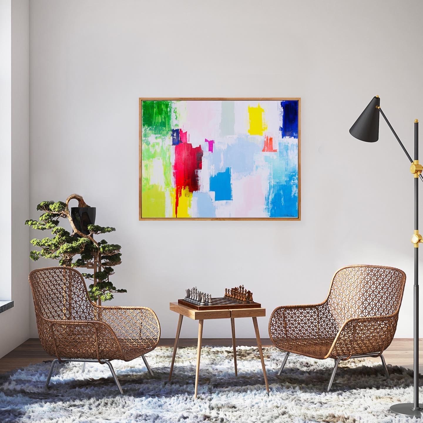 Paula Cherry, Campos de Albury, Pintura original abstracta de paisaje, Arte en línea en venta 3