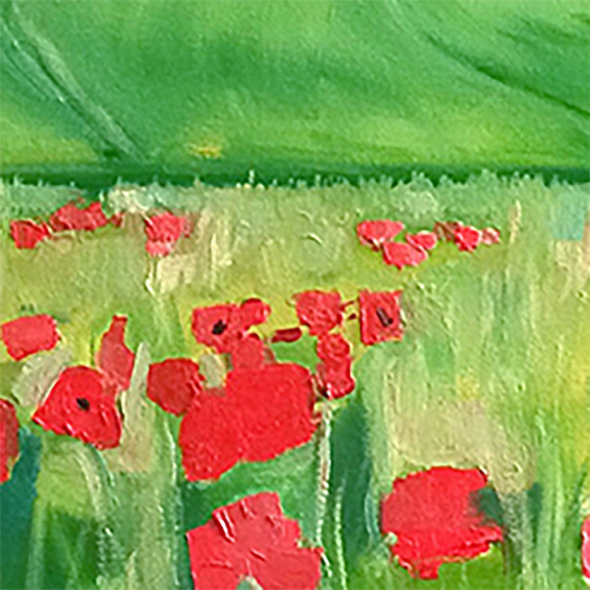 Eleanor Woolley, Papaveri a pois, Pittura originale di paesaggio, Arte accessibile in vendita 3