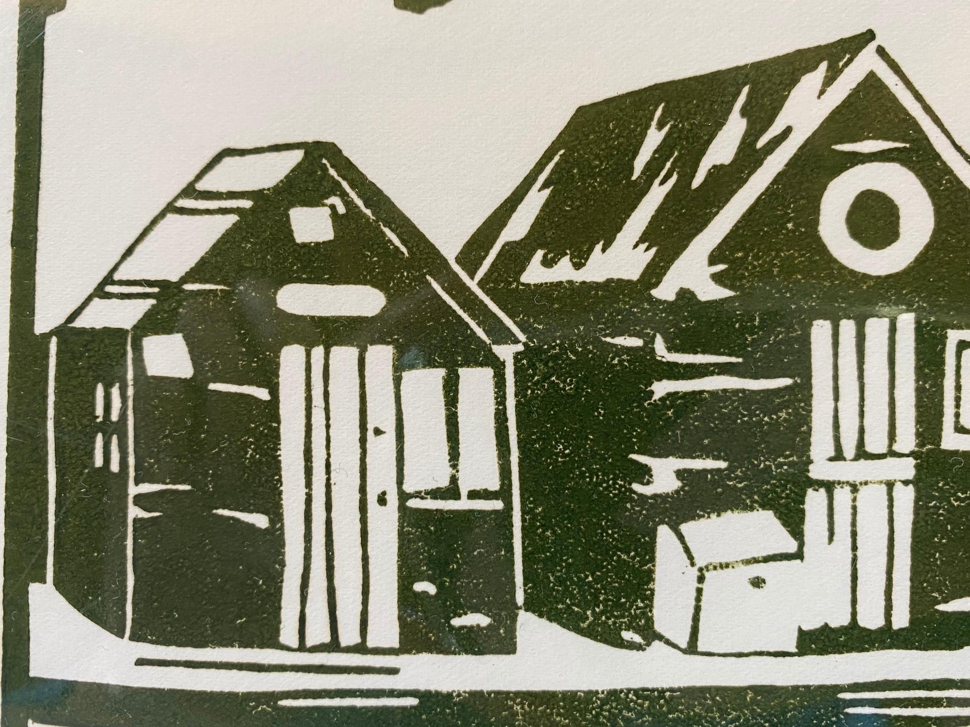 Fiona Carver
Fisherman’s Huts, Southwold
Limited Edition Linocut Print
Edition of 50
Image size: H 13cm x W 21 cm
Mounted size: H 26.5cm x W 34cm
Sold Unframed, mounted in pale cream
Please note that in situ images are purely an indication of how a