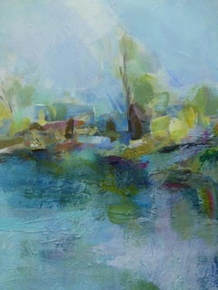 Joanna Commings, Towpath, Original Abstract Landscape, Affordable Art