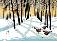 Rob Barnes, Faisanes de bosque, Arte invernal, Arte paisajista, Arte faisán