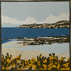 Fiona Carver, Gorse at Borthwen, Art de paysage marin, Art abordable, Art de la côte