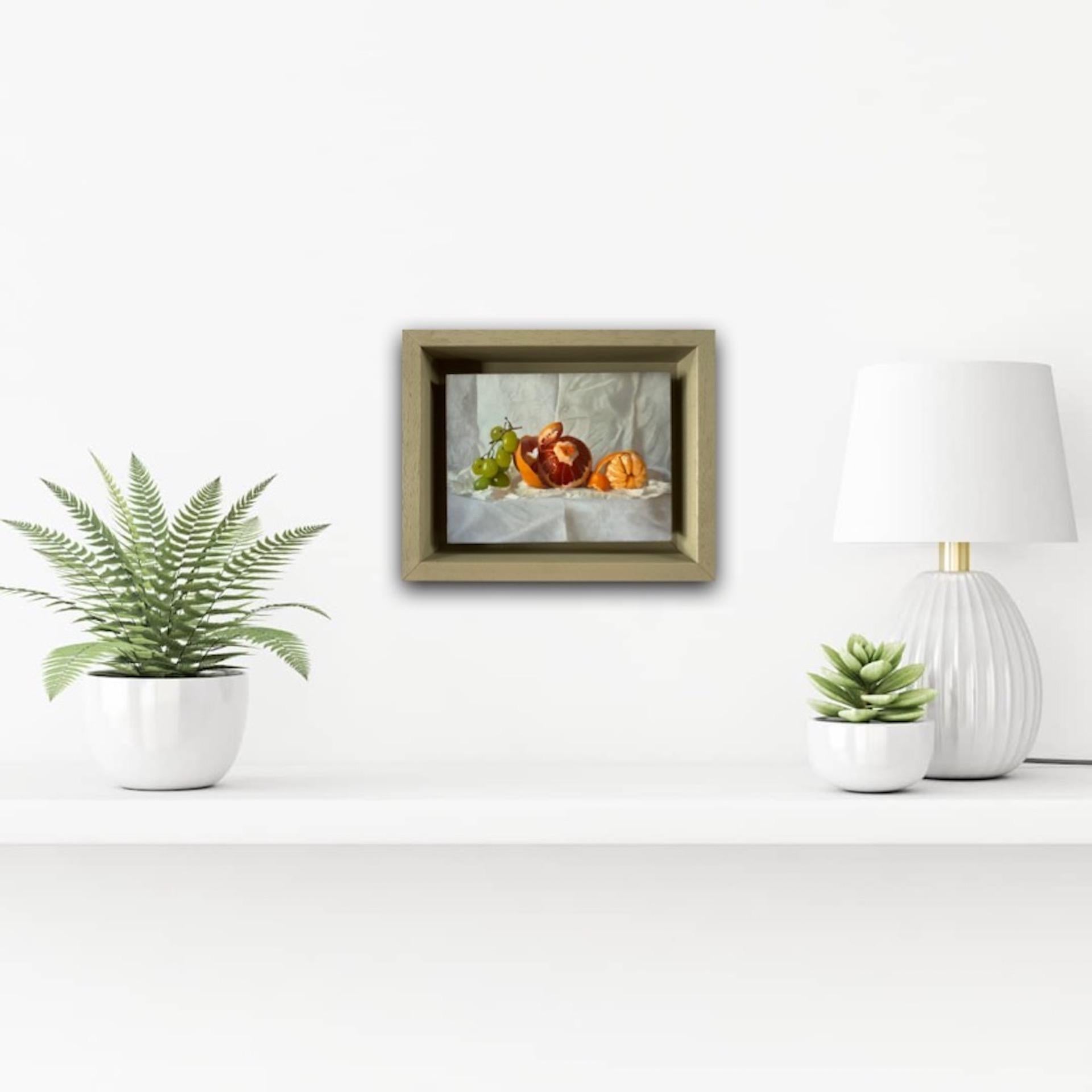 Kate Verrion, Grapes, Orange, and Satsuma, Original Still Life Painting 7
