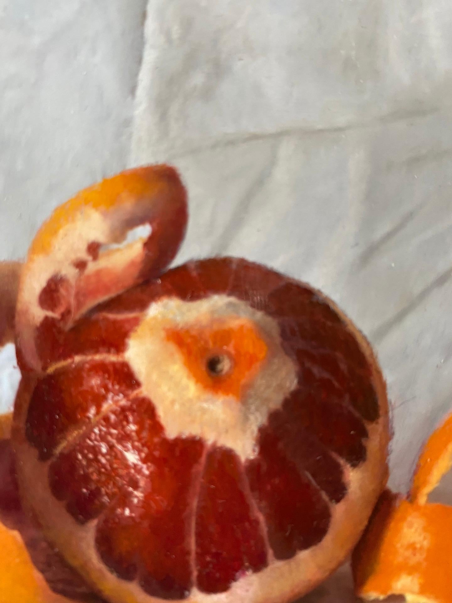 Kate Verrion, Grapes, Orange, and Satsuma, Original Still Life Painting 3