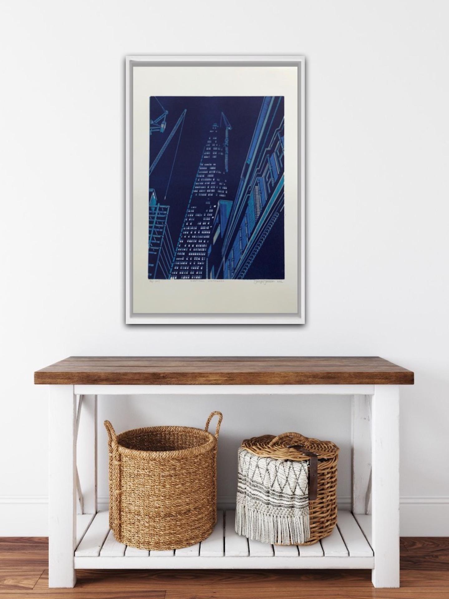 Jennifer Jokhoo, Nightfall Southwark, Linocut in edizione limitata, Londra Arte in vendita 9