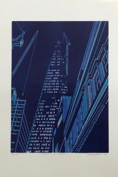 Jennifer Jokhoo, Nightfall Southwark, Limitierte Auflage Linocut, London Art