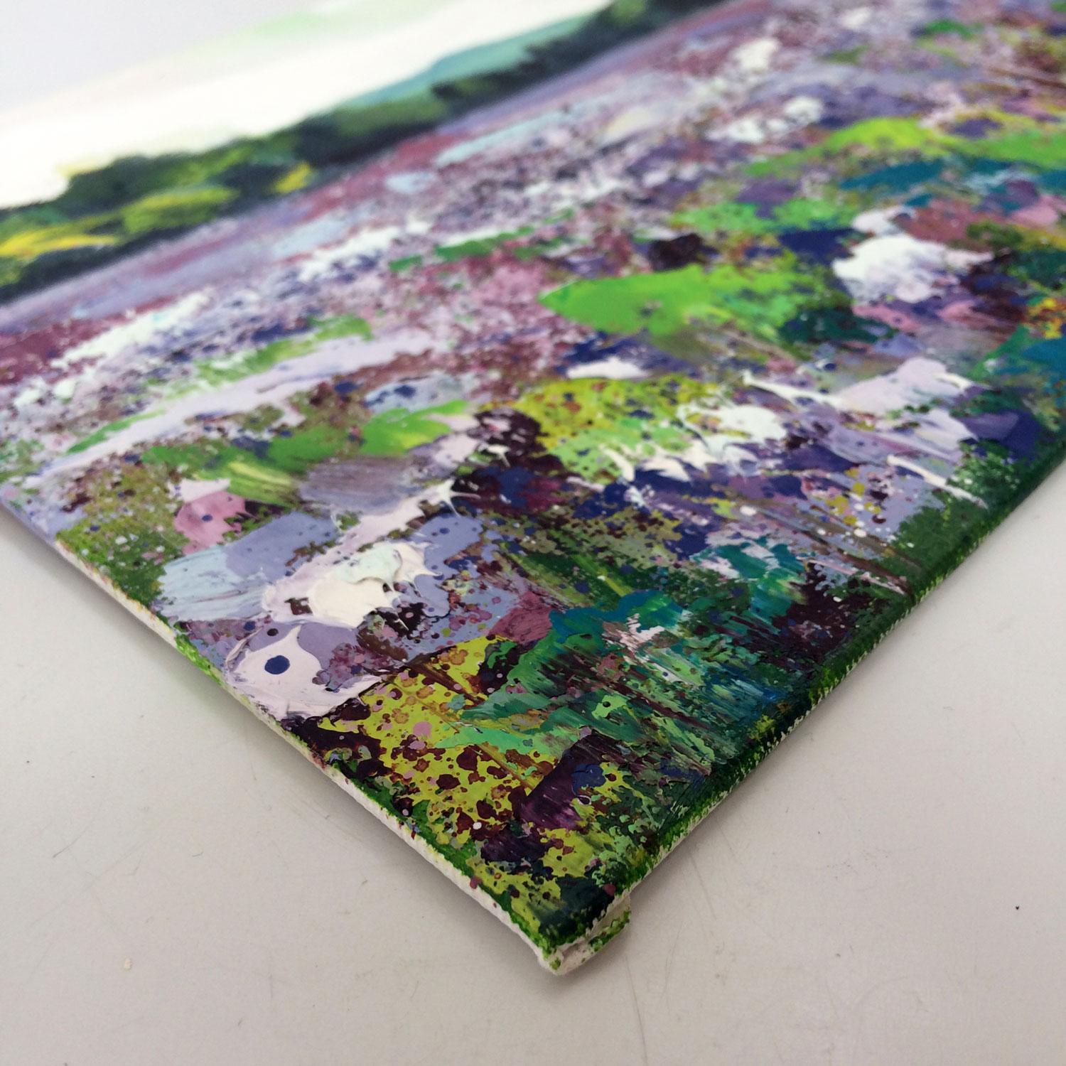 Rachel Painter, Purple Fields Study, Original Landscape Painting, Affordable Art 1
