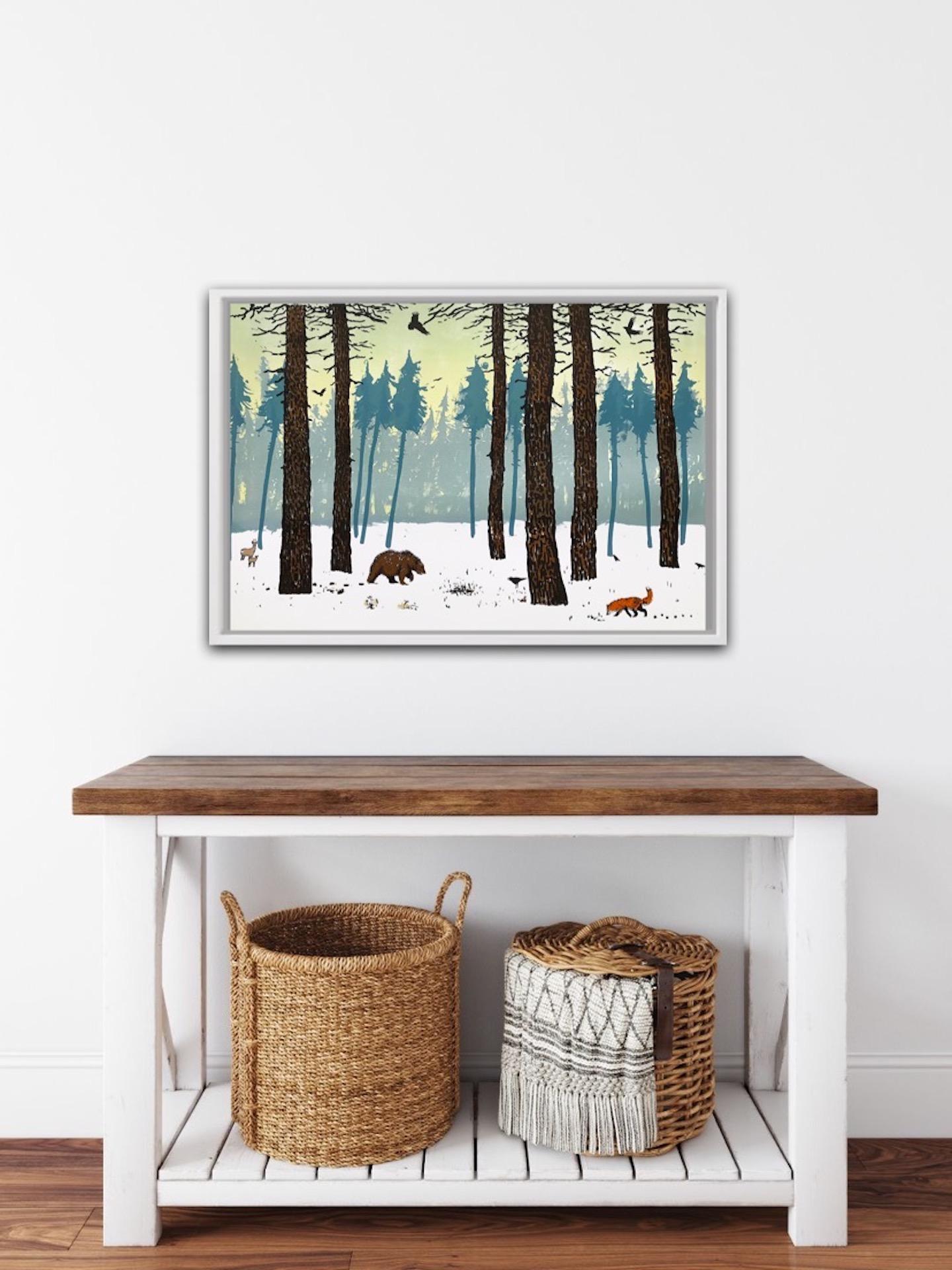 Tim Southall, Winter Woods, Limited Edition Print, Affordable Art, Landscape Art For Sale 2