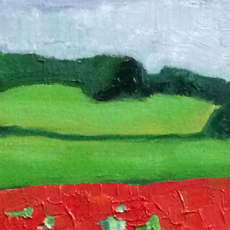 Eleanor Woolley, Cotswold Poppies, Landscape Art, Affordable Art, Floral Art - Green Still-Life Painting by Eleanor Woolley