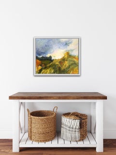 Sarah Russell, The Last Hay Bale, Original Landscape Painting, Affordable Art