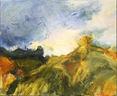 Sarah Russell, The Last Hay Bale, Peinture de paysage originale, Art abordable