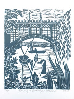 Kate Heiss, Punting at Cambridge – Saxe Blue Series, Cambridge Art