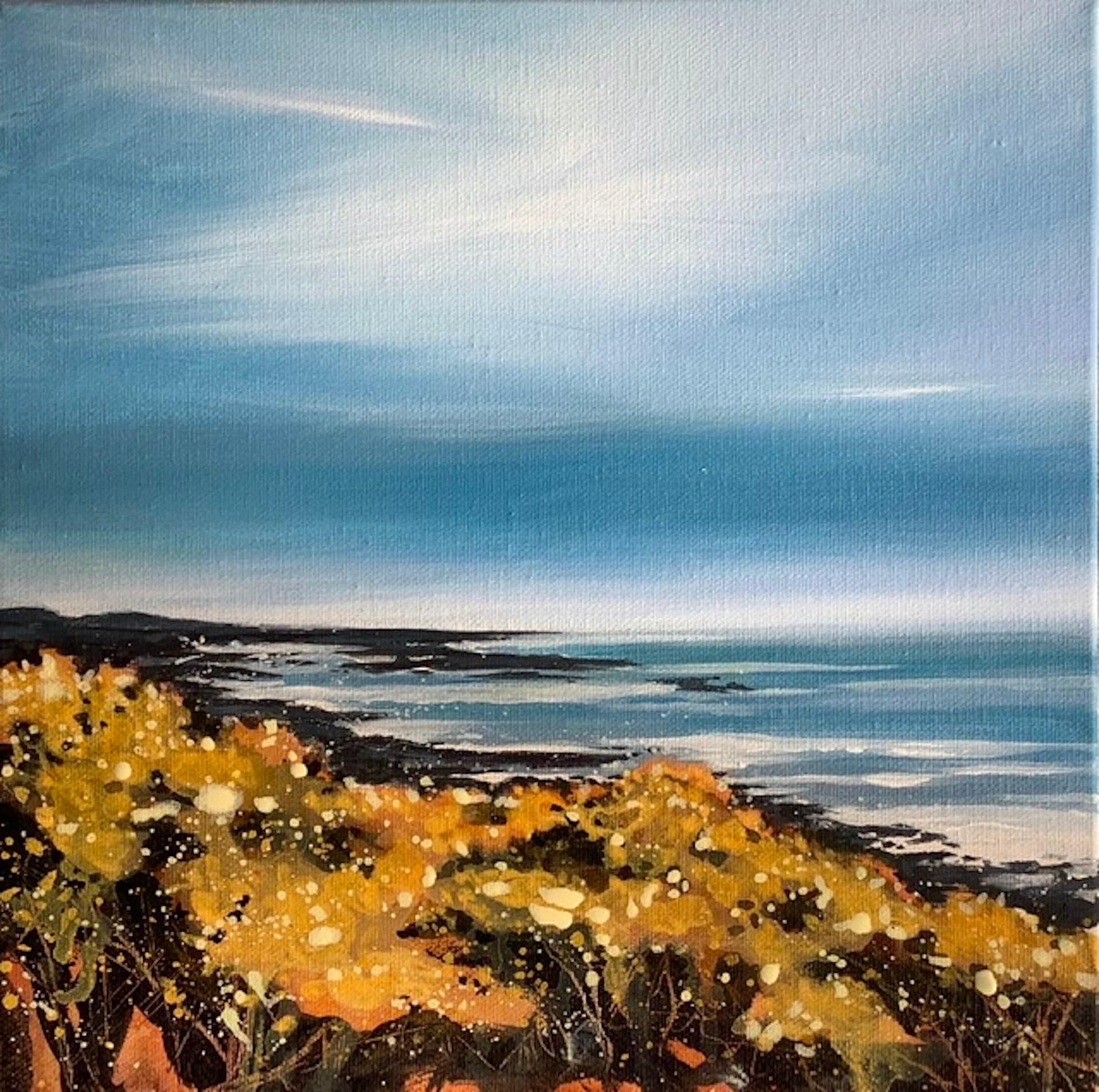 Adele Riley
Cornish Gorse Headland
Original Seascape Diptych Painting
Acrylic Paint and Acrylic Ink on framed boxed canvas
Size Unframed: H 30Cm x W 30cm x D 3cm
Size Framed: H 35cm x W 35cm x D 5cm
Please note that insitu images are purely an