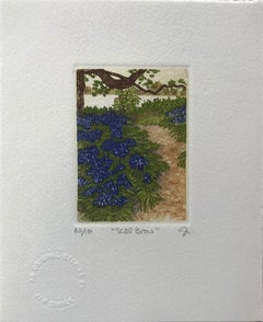 Jan Dingle, Still Brow, Limited Edition Etching Print, Floral Art, Landscape Art