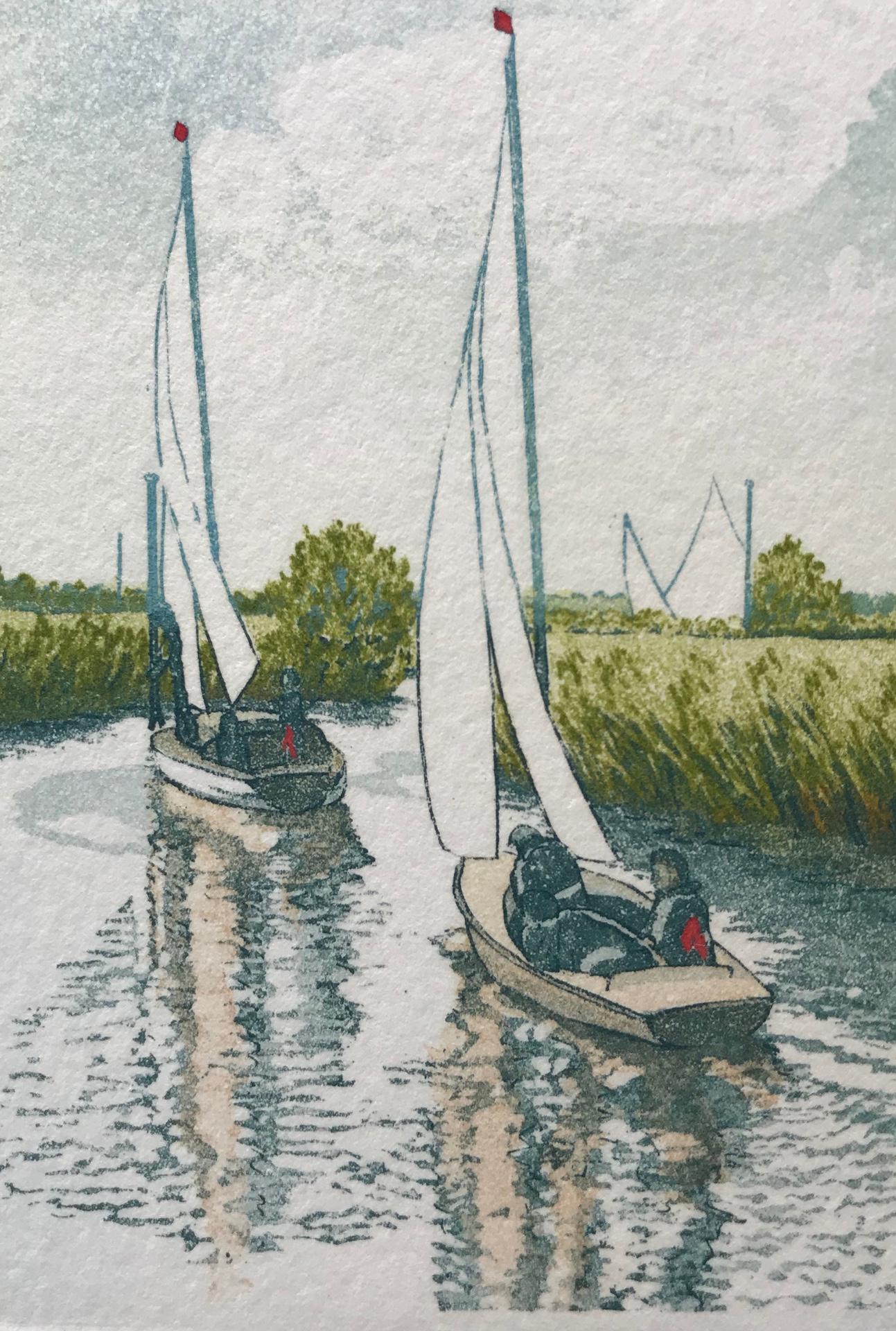 Jan Dingle, Still Drift, Affordable Art, Sailing Art, Landscape Art, Art Online