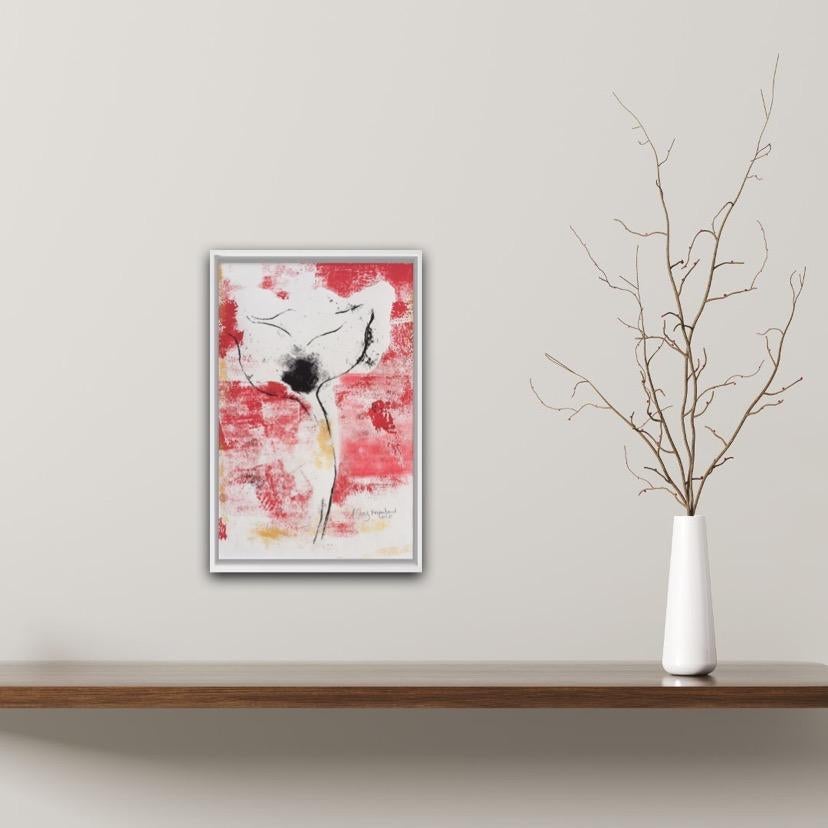 Mary Knowland, Papavero 20, Monoprint originale su carta, Arte contemporanea in vendita 2