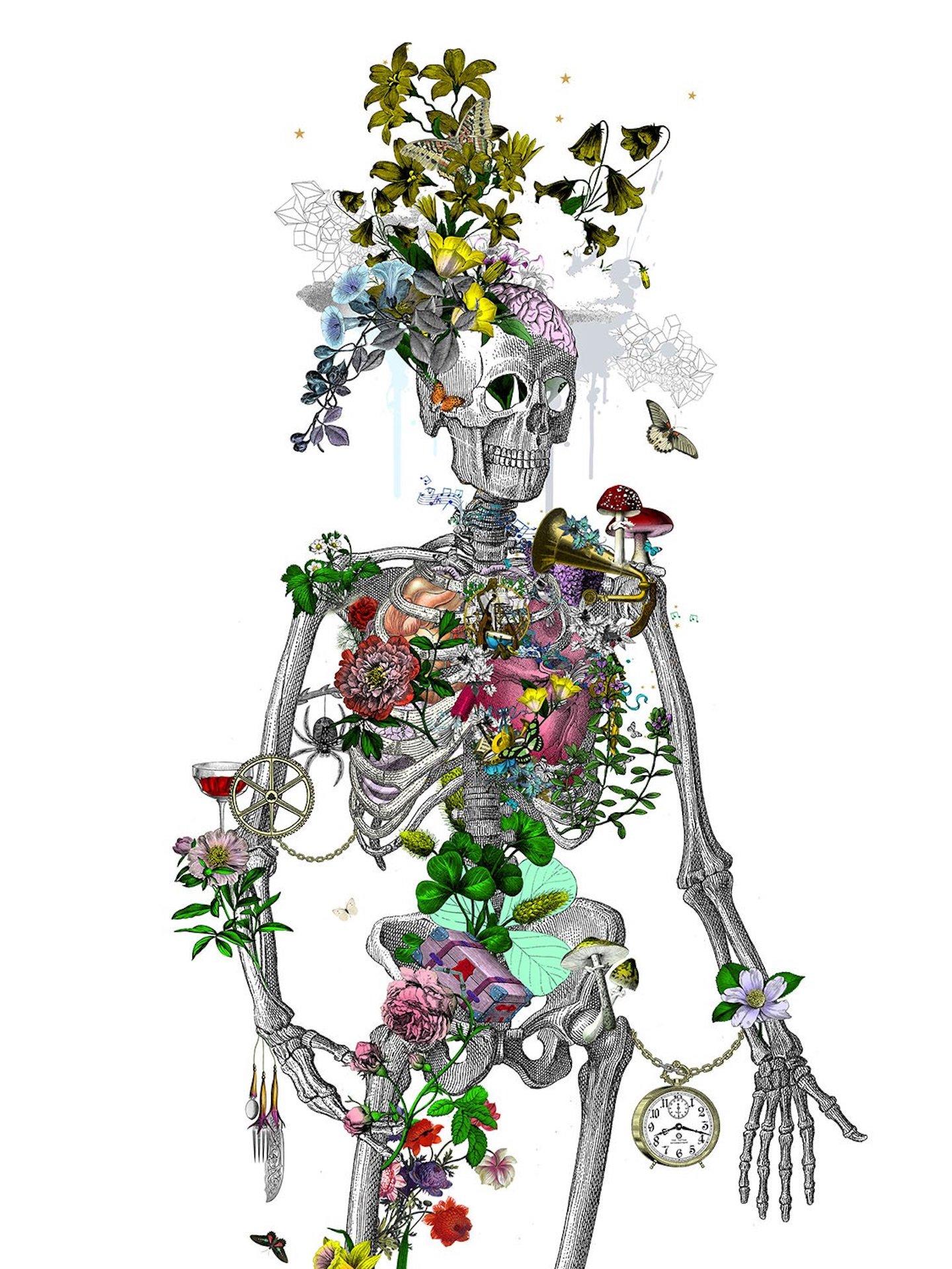 Kristjana Williams, Ad Moldu Skaltu Verda Skeleton blanc Still, Art abordable en vente 1