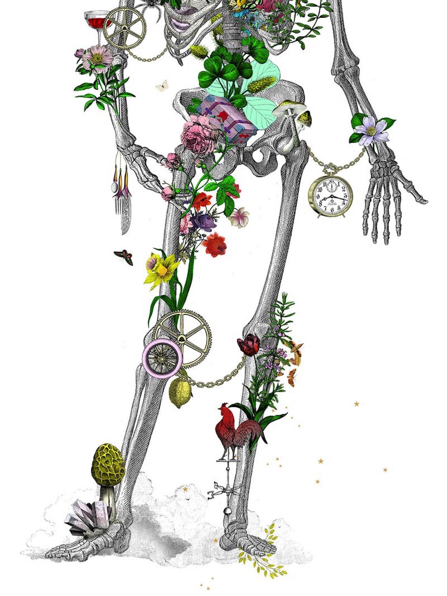 Kristjana Williams, Ad Moldu Skaltu Verda Skeleton blanc Still, Art abordable en vente 2