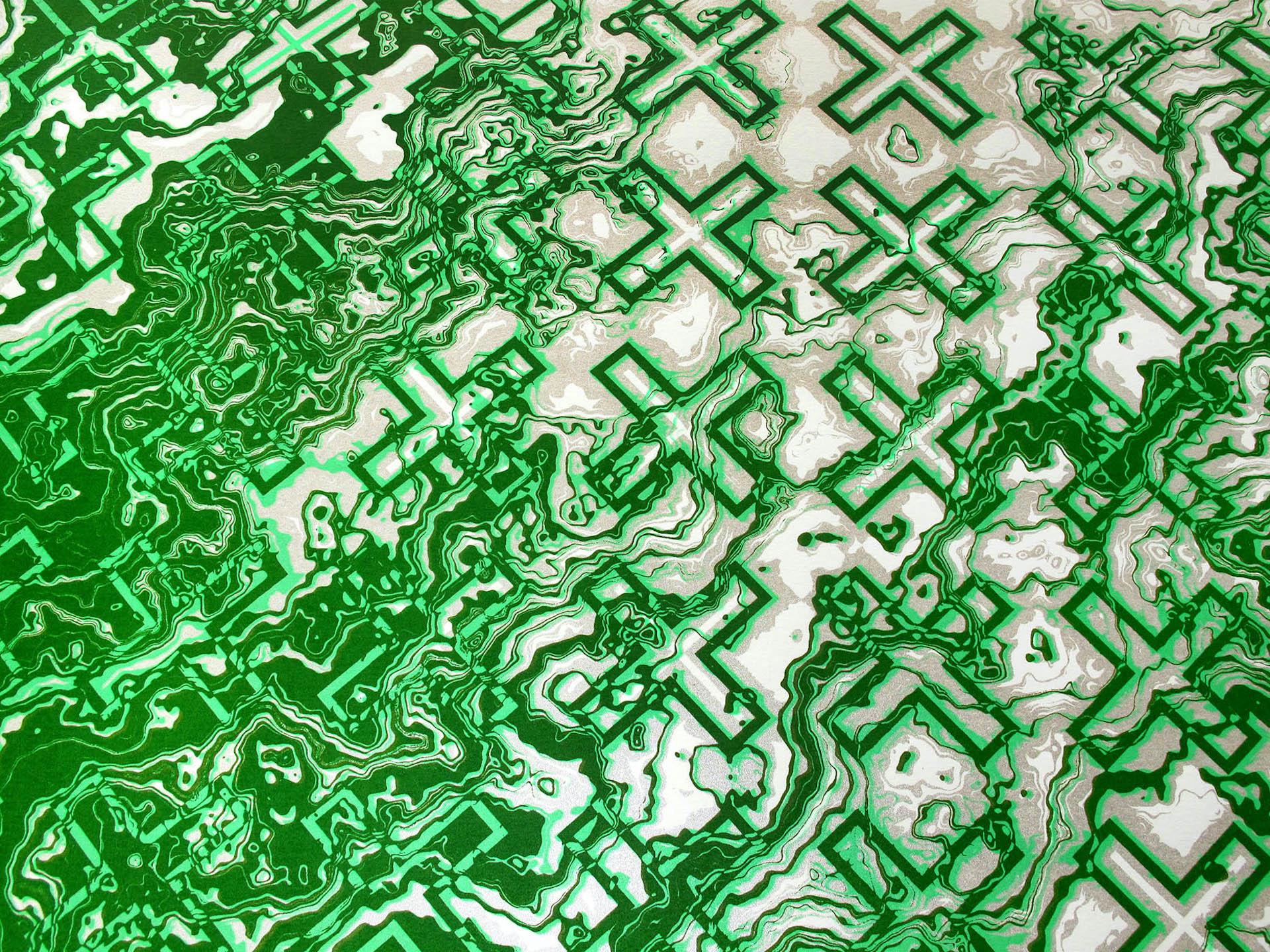 Chris Keegan, Green Flow, Limited Edition Silkscreen Print, Abstract Art 2