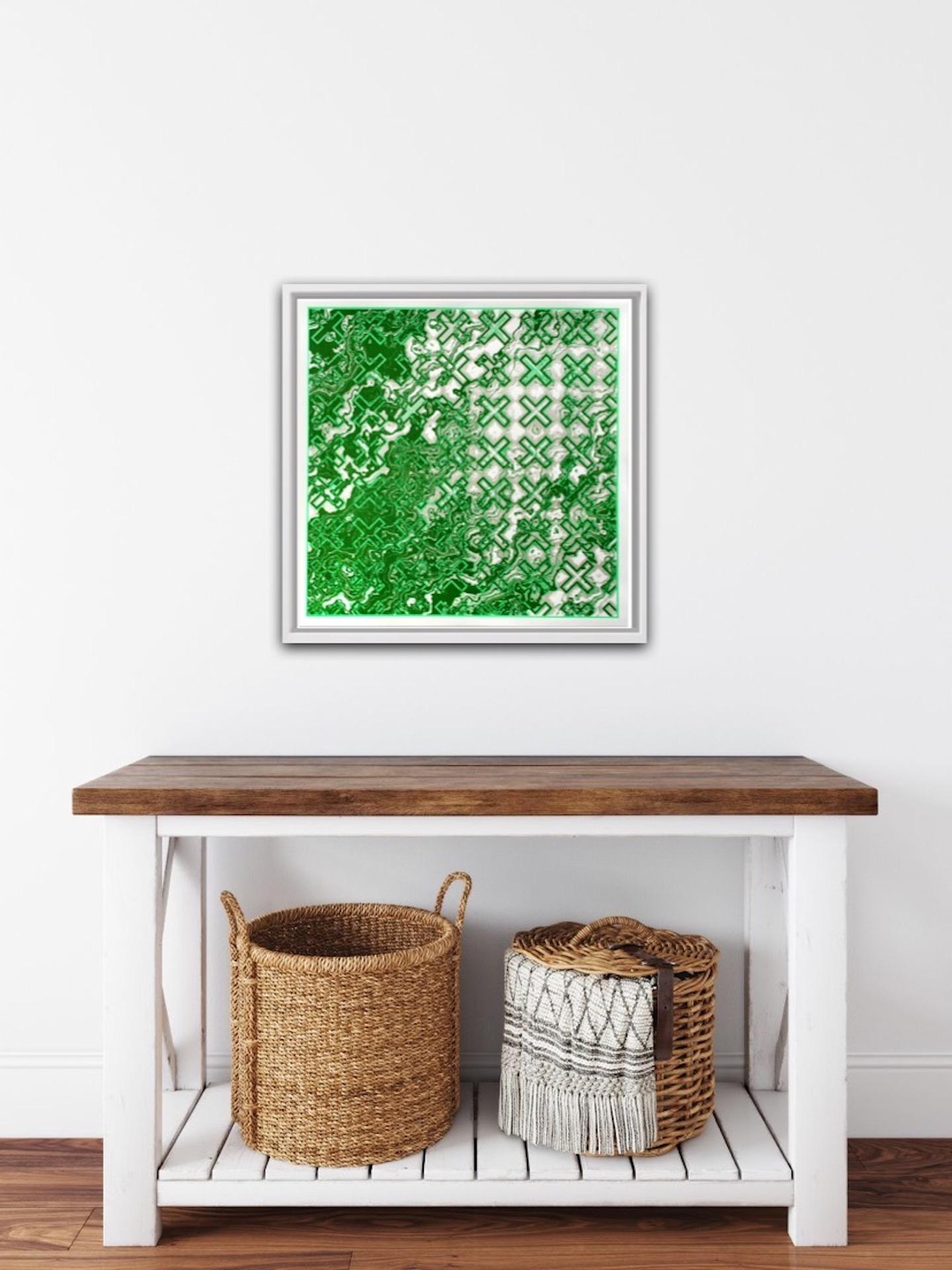 Chris Keegan, Green Flow, Limited Edition Silkscreen Print, Abstract Art 4