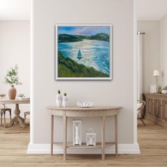 Peri Taylor, Turquoise Sails, Original Seascape Painting, Affordable Art