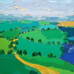 Georgie Dowling, Foxcote, Cotswolds, Original Landscape Painting, Affordable Art