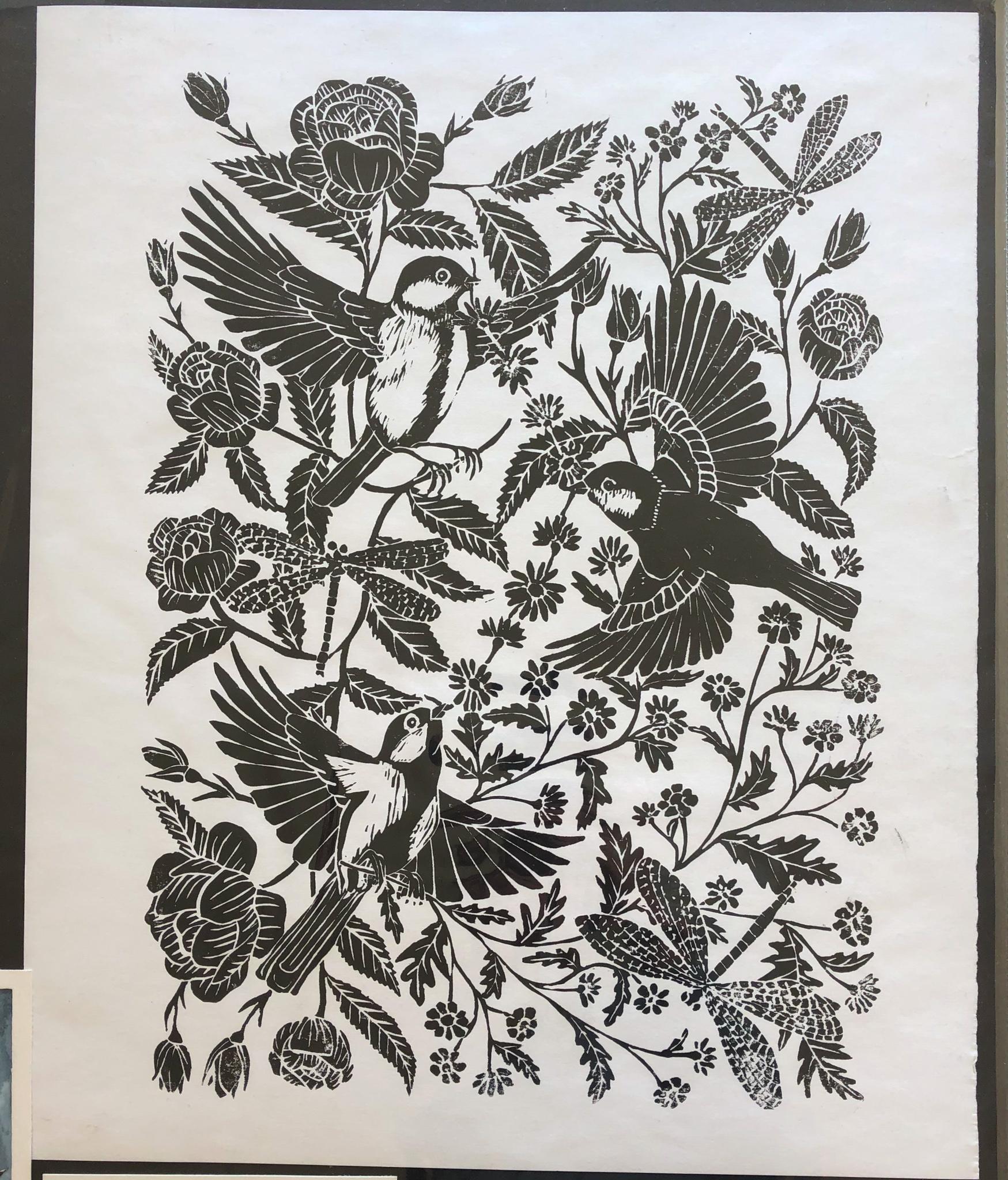 Jenny Evans
Daisy Chain in Black
Linocut
Sold Unframed
Image Size: H 41cm x W 28cm
(Please note that in situ images are purely an indication of how a piece may look).

This original print is a one-of-a-kind piece, a maximum of 5 originals, all