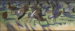 Robert Greenhalf, Curlews and Woodpigeons, Limited Edition Print, Bird Art