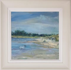 Stephen Kinder, Low Tide Coming, Original Landscape Painting, Affordable Art