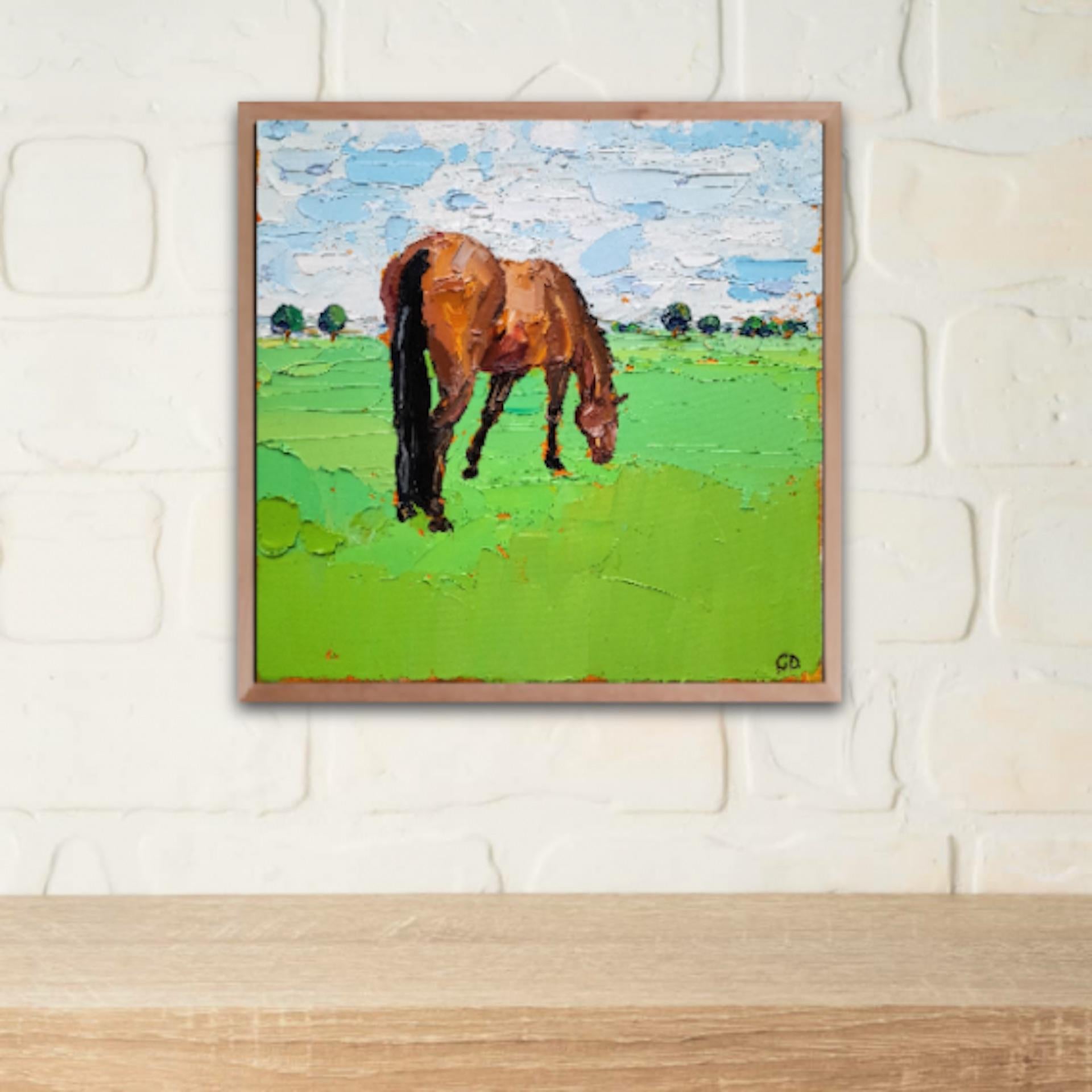 Georgie Dowling, Grazing Horses, Horse Painting, Original Art 3