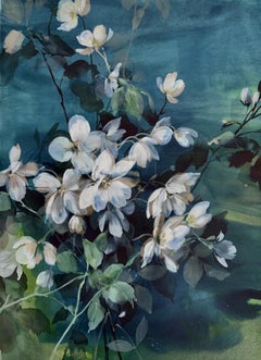 Jo Haran, Midnight Anemones, Contemporary Art, Affordable Art, Floral Art