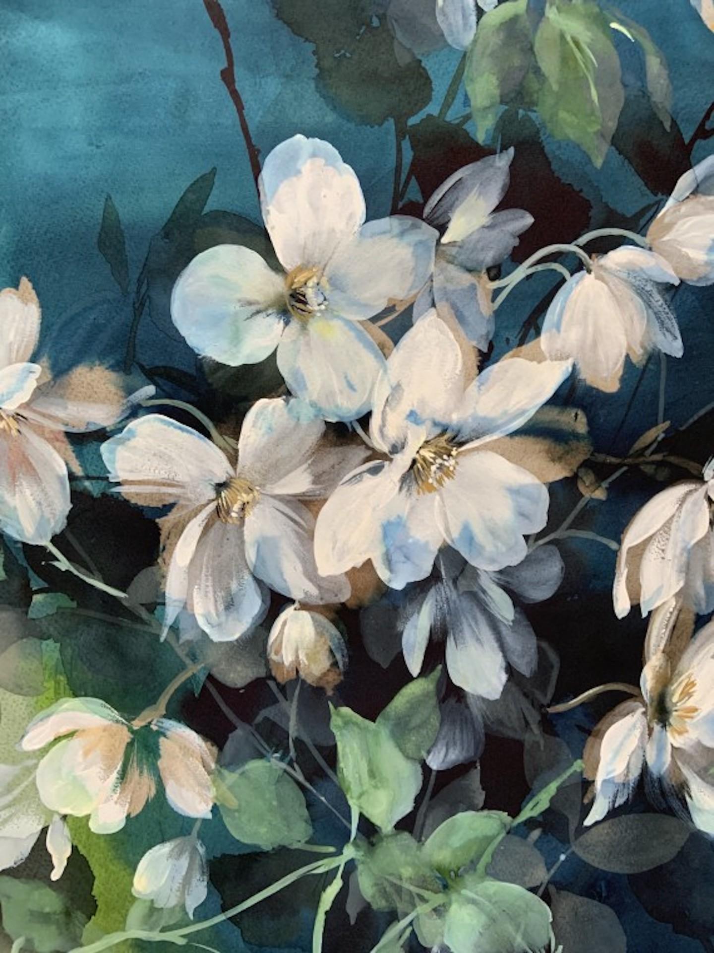 Jo Haran, Midnight Anemones, Contemporary Art, Affordable Art, Floral Art 4