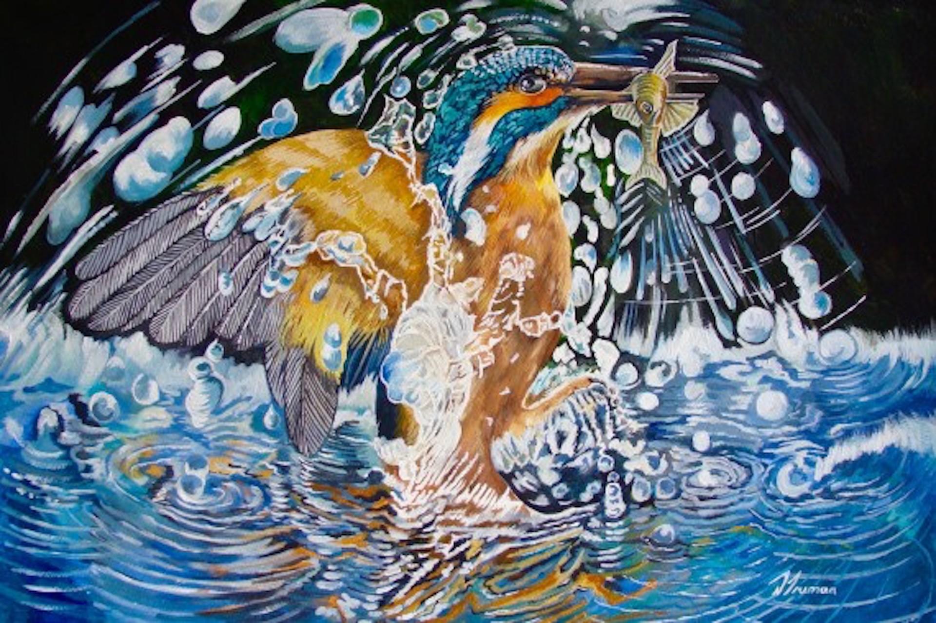David Truman, Bewegung des Wassers, zeitgenssische Kunst, Tierkunst, Originalkunst