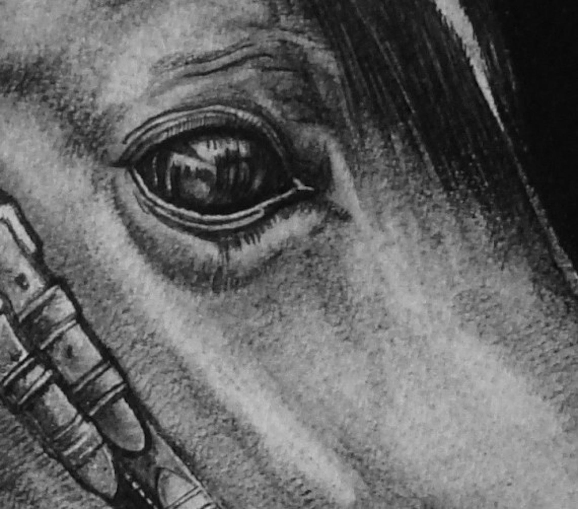 David Truman, Out of Darkness, Horse Art, Original Drawing, Equestrian Art For Sale 2