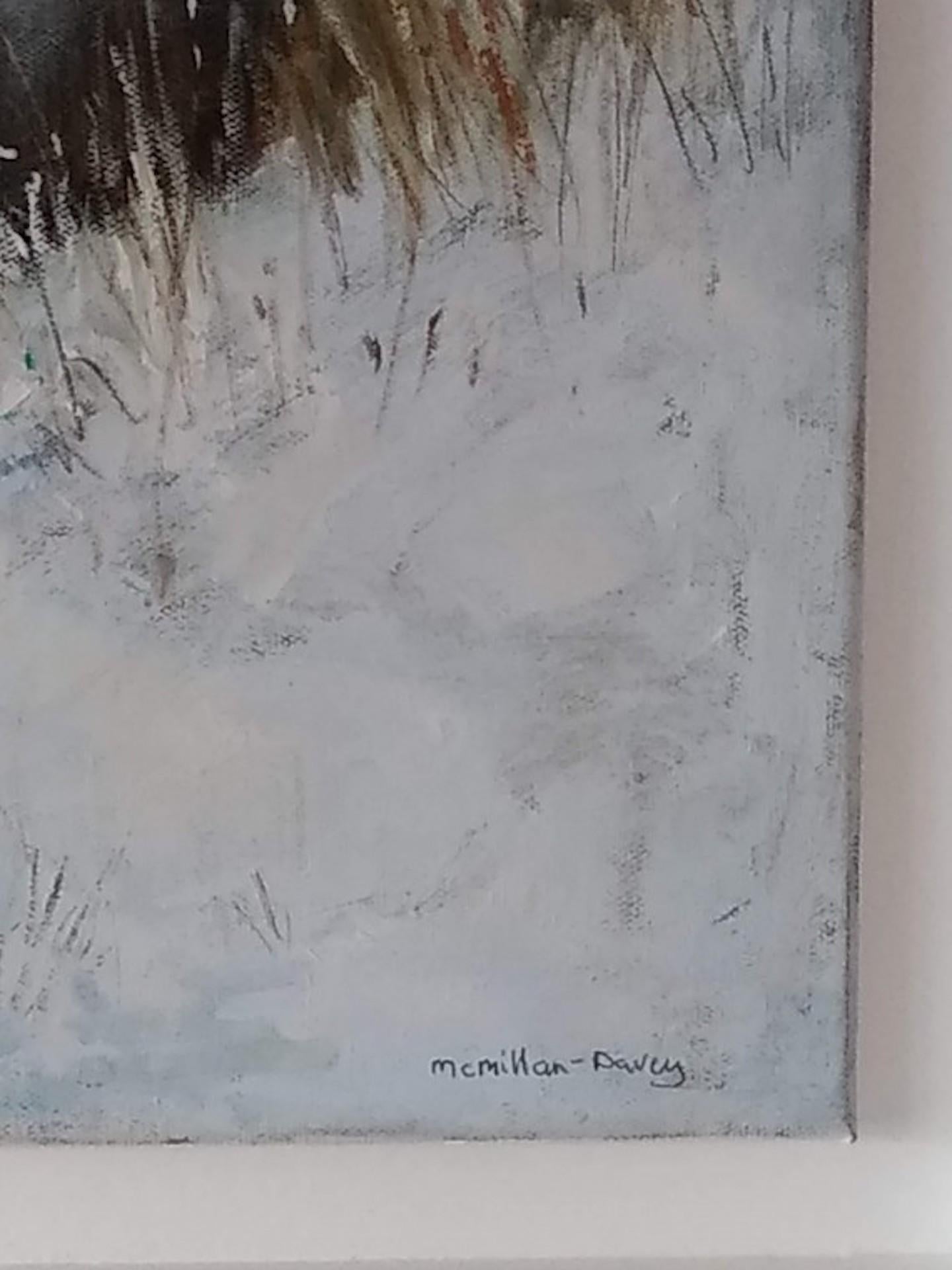 Silent Winter River, Landschaftskunst, Originalgemälde von Caroline McMillan Davey im Angebot 3