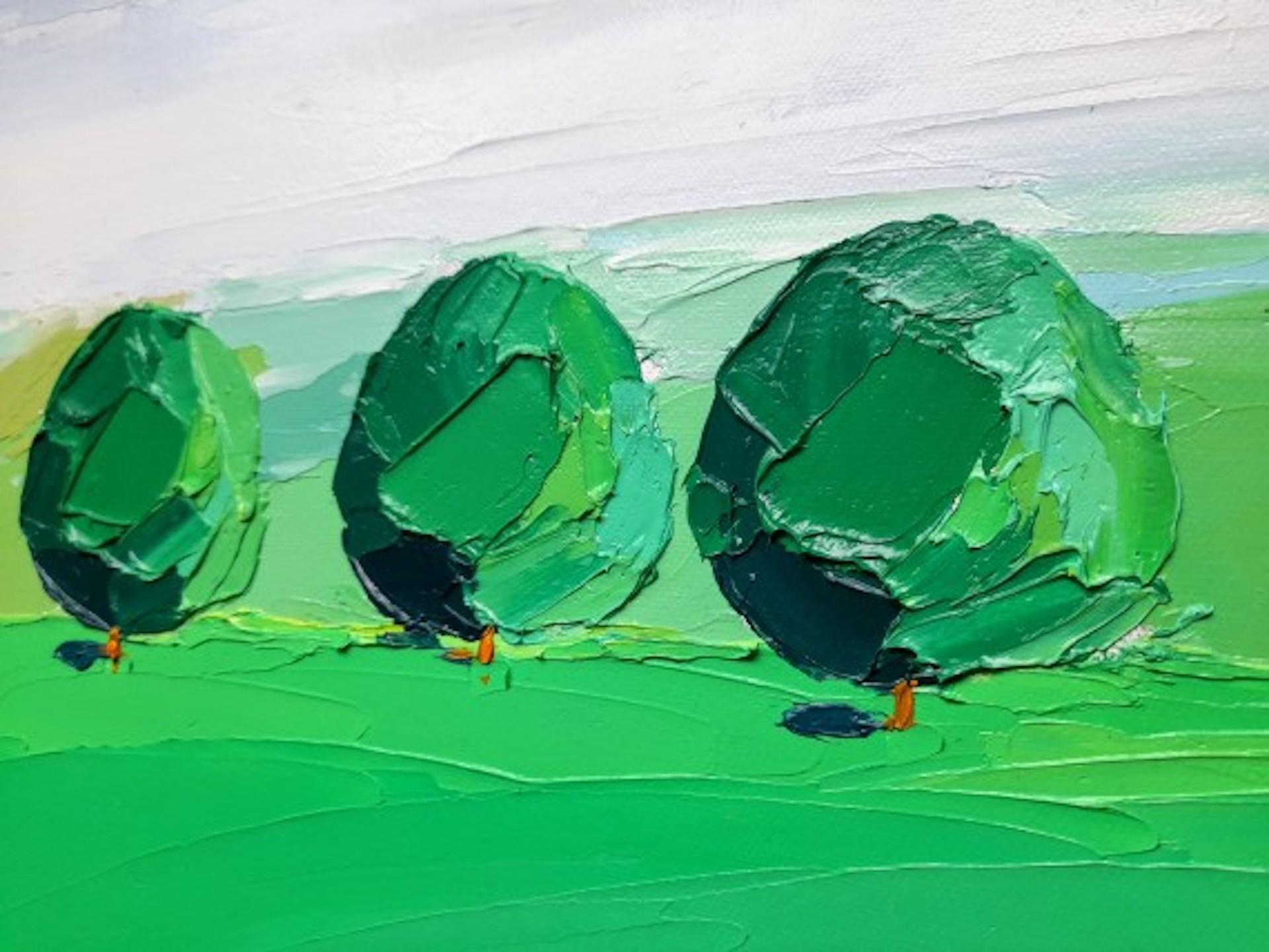 Georgie Dowling, Green Trees, Cotswolds, English Landscape Art, Affordable Art 2