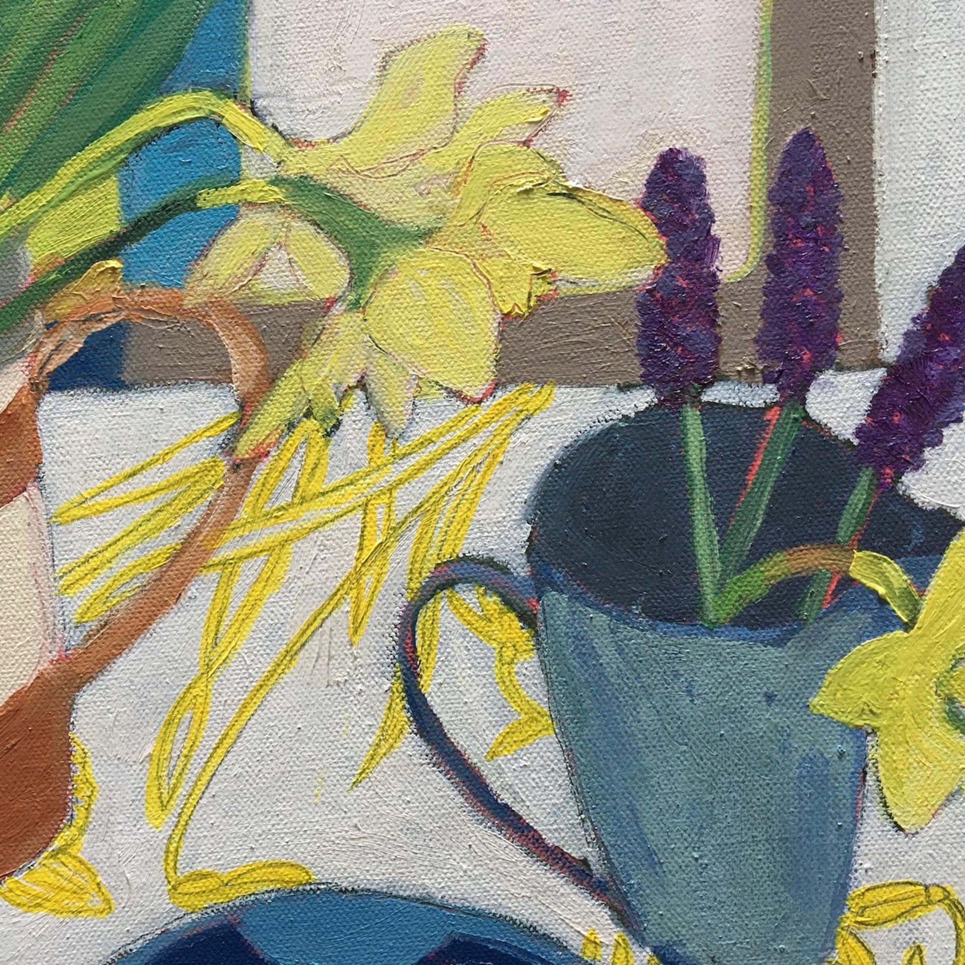 Daffodils and Grape Hyacinth [2020]
Original
Still Life
Oil Paint on Canvas
Size: H:40 cm x W:40 cm
Sold Unframed
Please note that insitu images are purely an indication of how a piece may look

Daffodils and Grape Hyacinth is an original painting