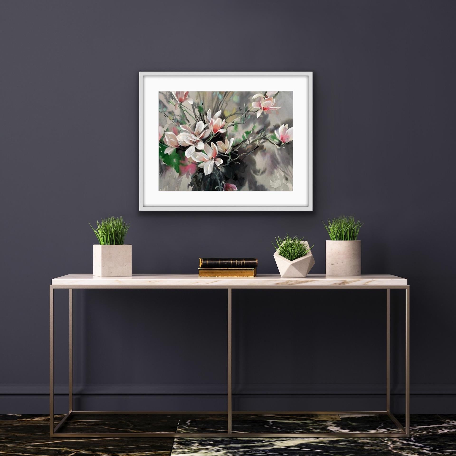 Jo Haran, Perched Magnolia, Contemporary Art, Floral Art, Affordable Art 6