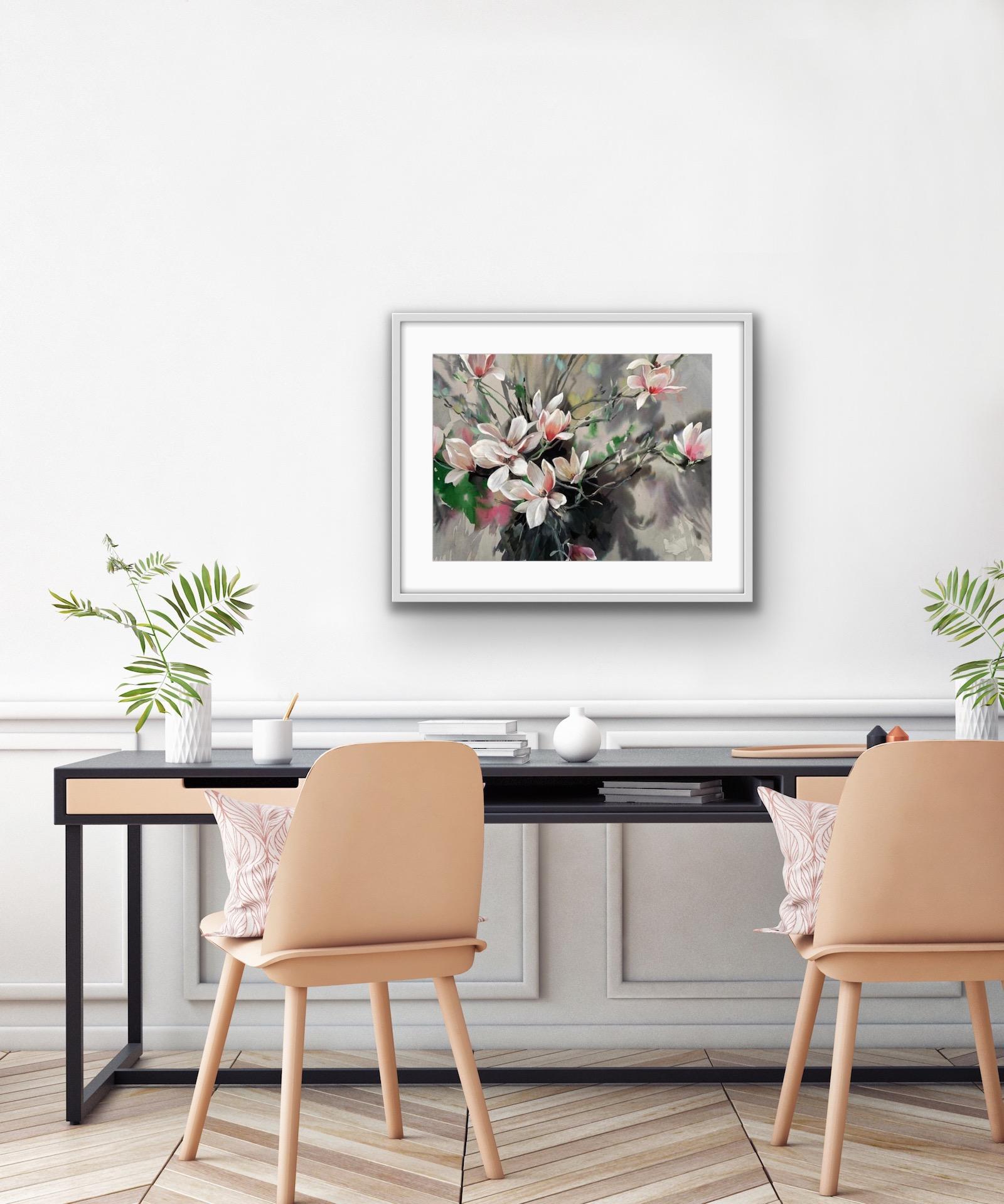 Jo Haran, Perched Magnolia, Contemporary Art, Floral Art, Affordable Art 5