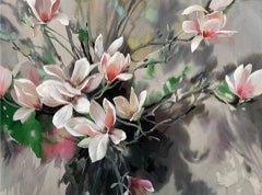 Jo Haran, Perched Magnolia, Contemporary Art, Floral Art, Affordable Art