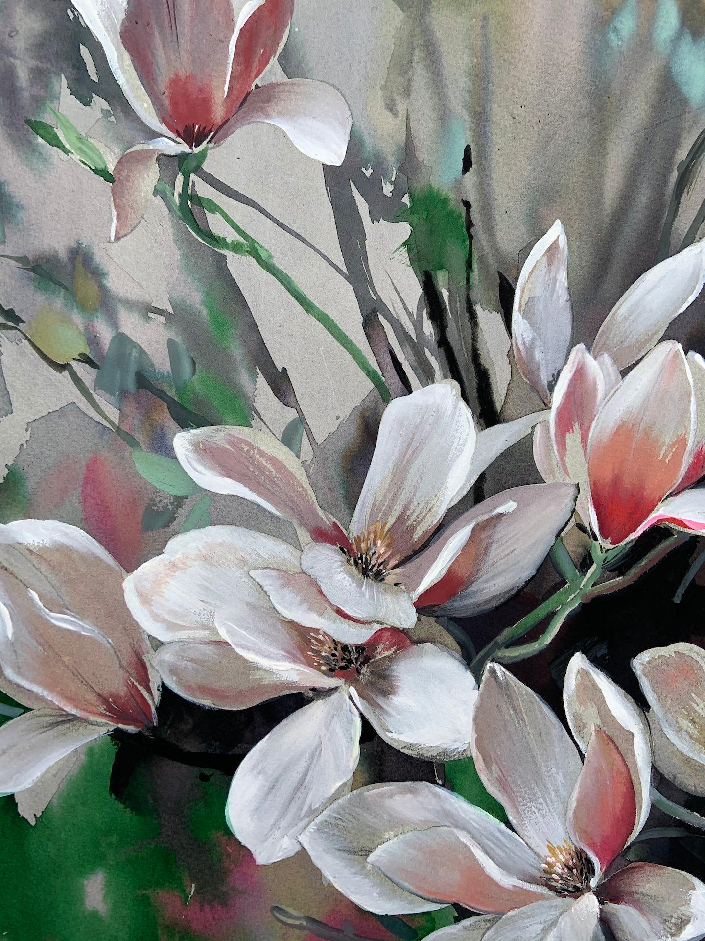 Jo Haran, Perched Magnolia, Contemporary Art, Floral Art, Affordable Art 2