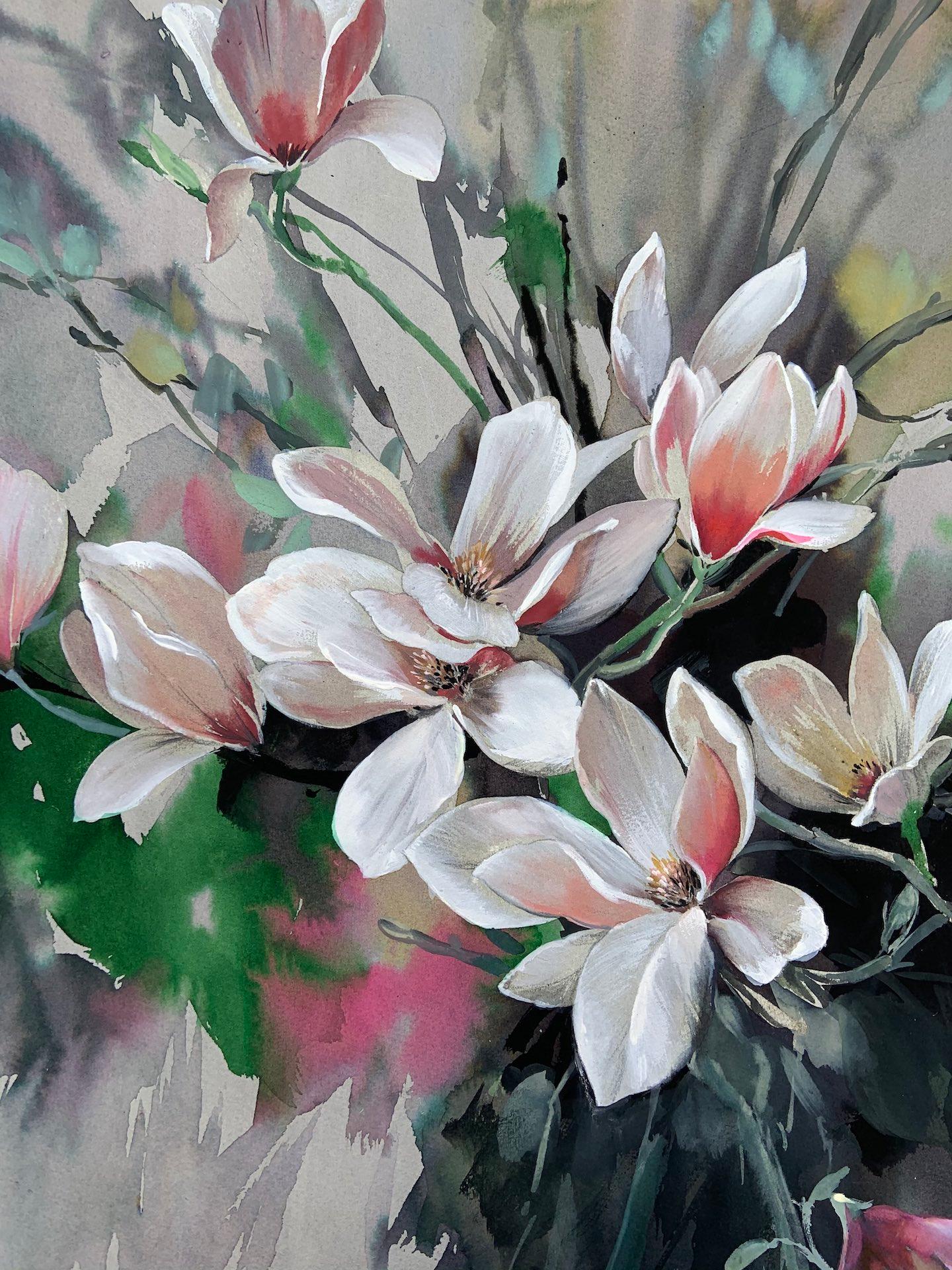 Jo Haran, Perched Magnolia, Contemporary Art, Floral Art, Affordable Art 4