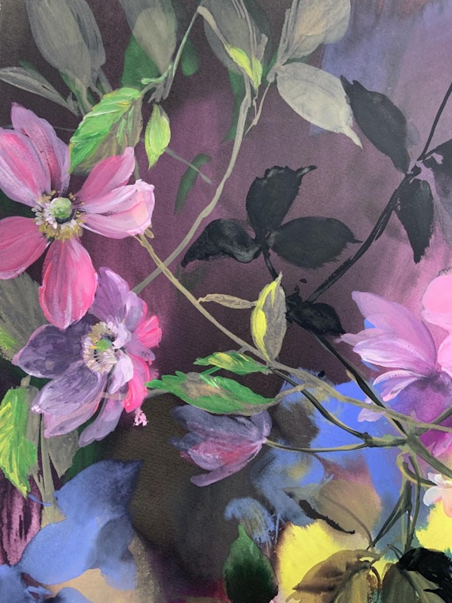 Jo Haran, Jewel Heads in Darkness, Art floral contemporain, Art abordable en vente 2
