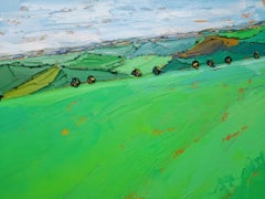 Georgie Dowling, Cotswold Field Patterns, Original Cotswold Landscape Painting