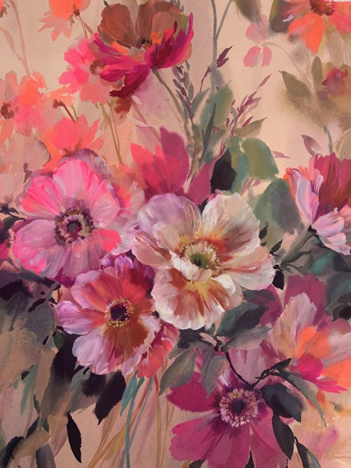 Jo Haran, A Bough of Warmth, Original Floral Art, Affordable Art 4