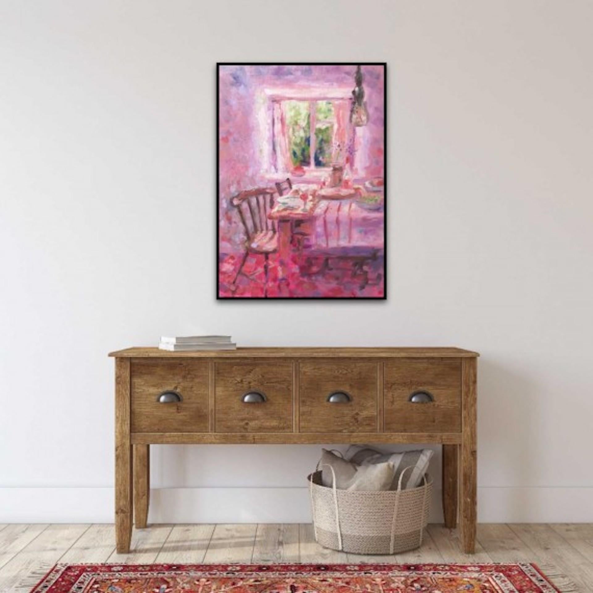 Charmaine Chaudry, Comida de domingo, Pintura original de interior, Arte asequible 4