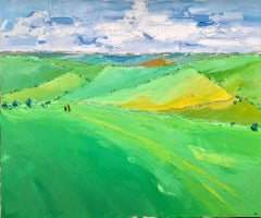 Georgie Dowling, Walking Through the Fields, Original Cotswold Landscape Art