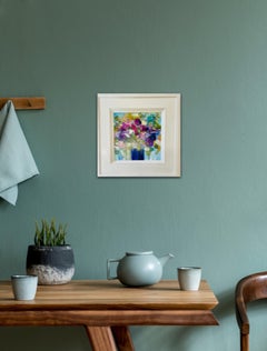 Natalie Vogel, Sommerblüte, Original-Stillleben-Blumenmalerei, preiswerte Kunst