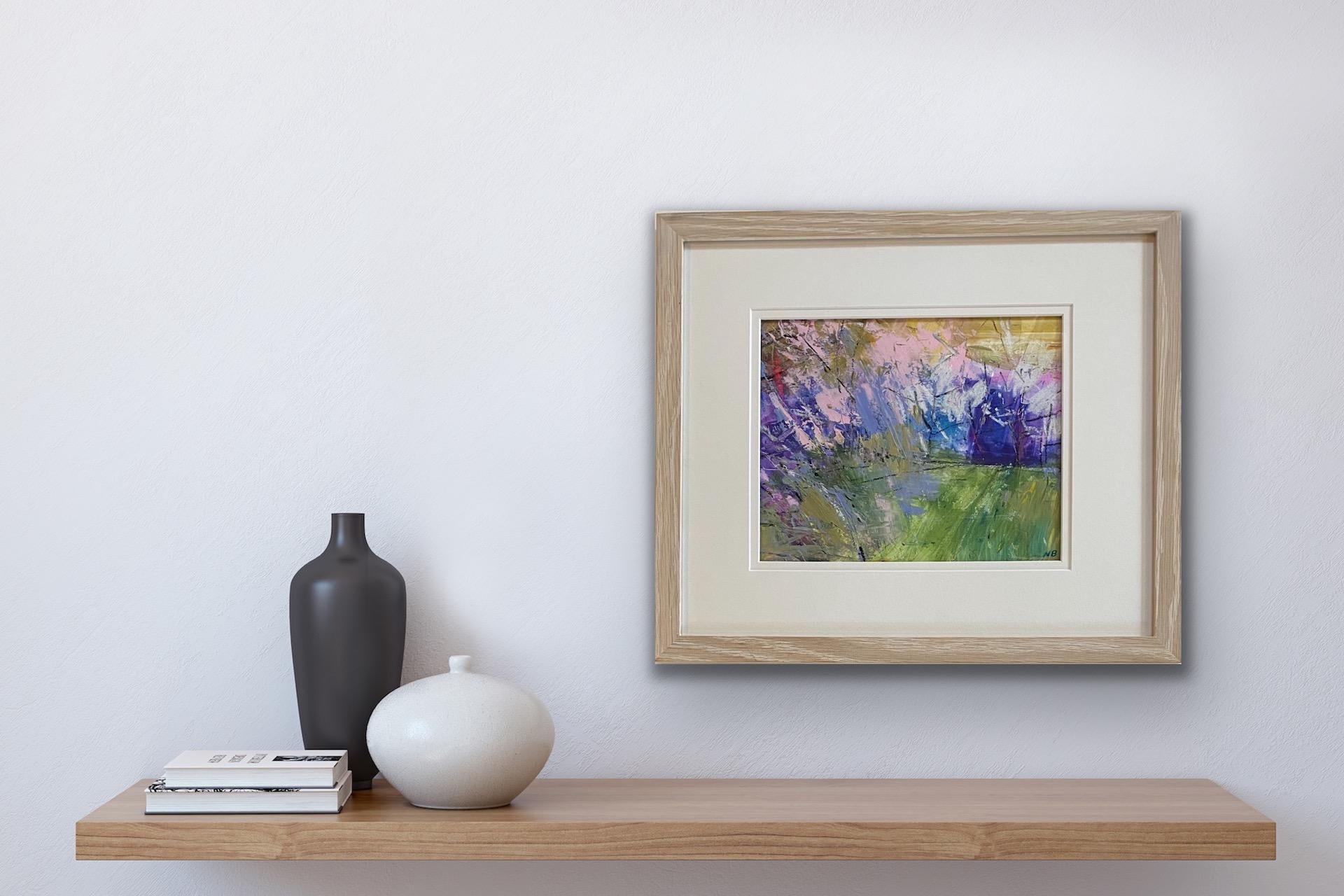 Natalie Bird, Evening Light and Blossom II, Original Abstract Landscape Painting 6